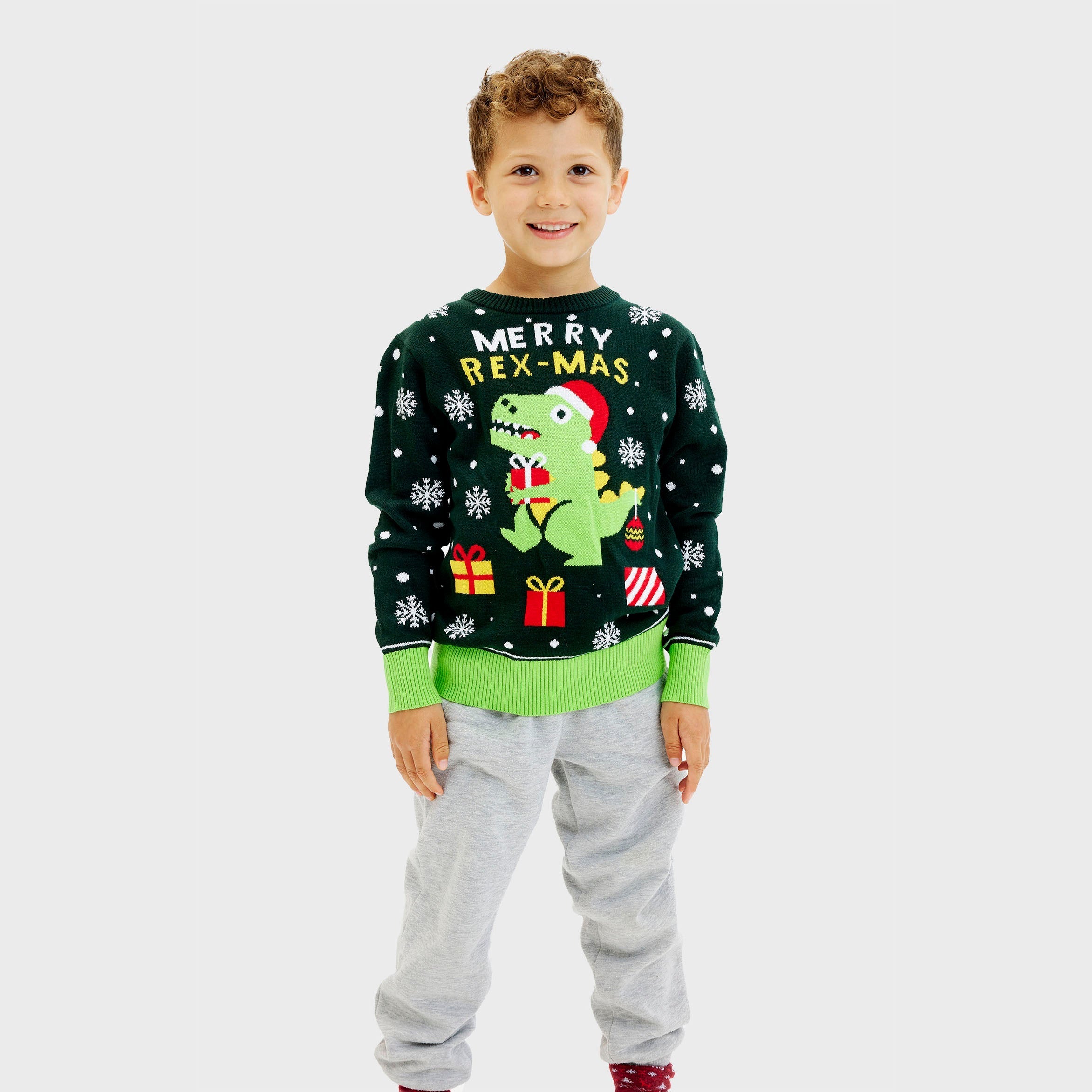 Cute dino christmas sweater - child.